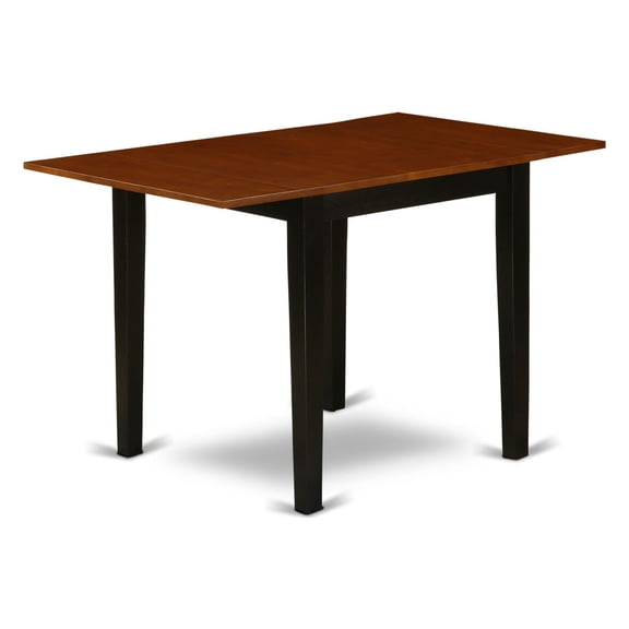 Versatile and Elegant Rubber Wood Rectangular Dining Table with Drop Leaves - 36"x54" - Black & Cherry Finish