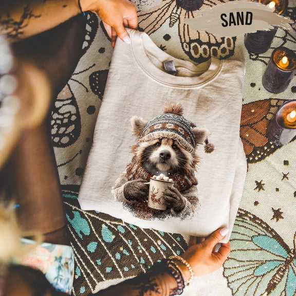 Cozy Winter Sweatshirt – Cute Animal Hot Cocoa Sweater – Pullover All Size S-5Xl