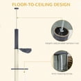 thumbnail image 5 of Floor To Ceiling Cat Tree, 5-Tier Cat Climbing Tower, 95''-106'' Height Adjustable with Carpeted Platforms, Cozy Bed, Hammock, Scratching Post & Toy Ball for Indoor Cats, Dark Gray and Cream, 5 of 8