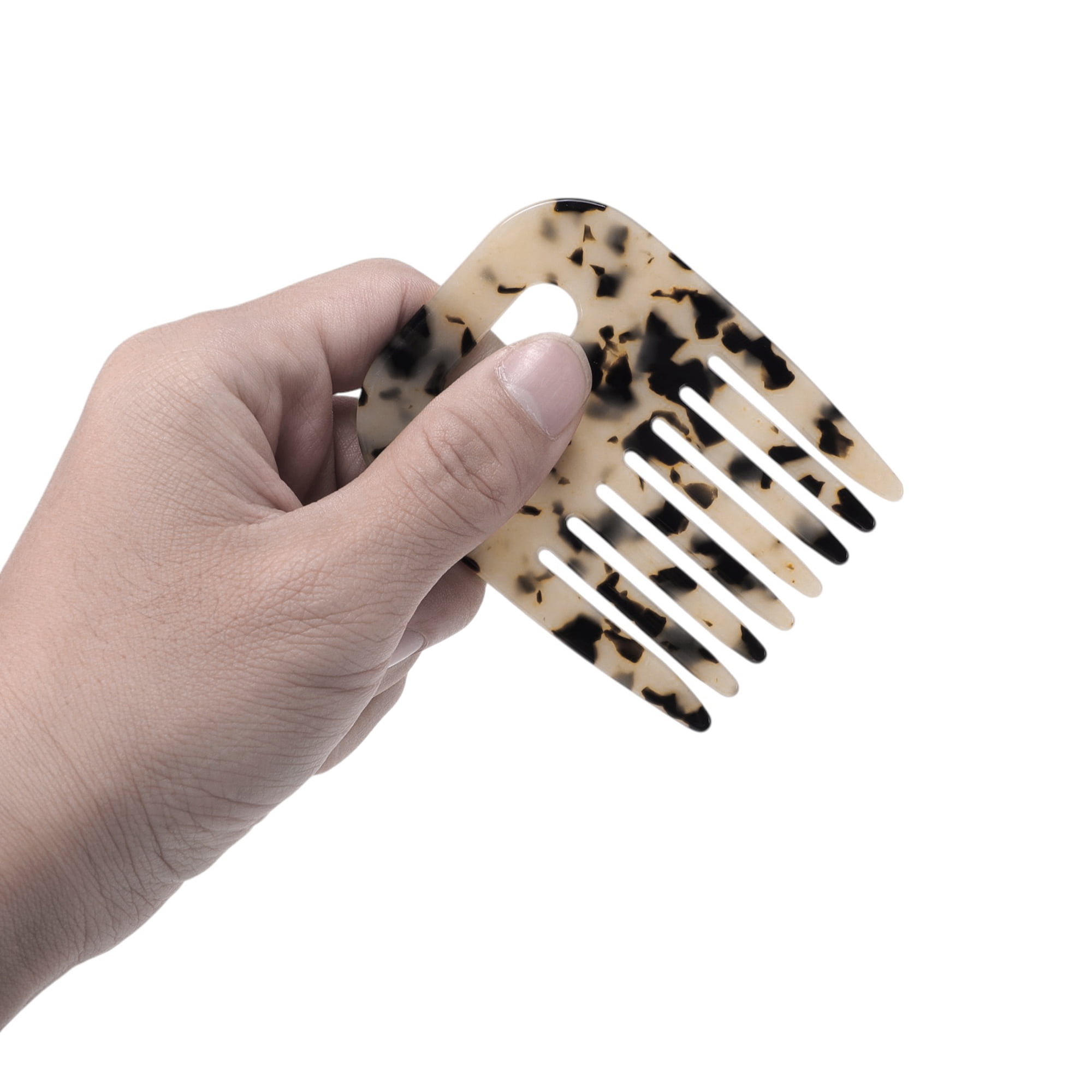Unique Bargains 1 Piece Women Durable Vintage Acetate Comb for Curly Hair Light Brown