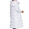 thumbnail image 4 of JUUYY Women's Winter Over Knee Removable Hooded Maxi Long Puffer Down Solid Color Trendy Coat White XXL, 4 of 4