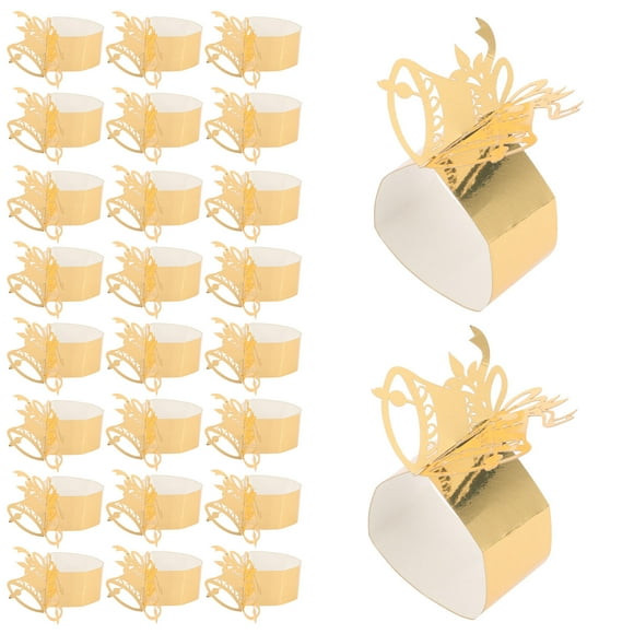 IFANLANDOR 50 Pcs Bandes de Serviette en Papier Jetables Design Élégant pour Réception de Mariage