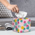 thumbnail image 6 of Picia Pineapple And Leaves Pattern Tissue Box Cover,PVC Leather Square Holder,Tissue Box Holder with Magnetic Bottom,Facial Paper Organizer Dispenser-5.2"X5.2"X5.2", 6 of 8