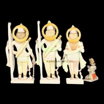 Ram Darbar Statue, Large 12 inches Marble Ram Sita Laxman Hanuman Idol, Hindu Religous Shri Ram Darbar Murti, Multicolor Handpainted Figurine, Beautiful Home Temple Sculpture Housewarming Gifts