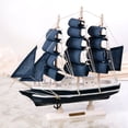 thumbnail image 4 of New Wooden Sailing Ship Mediterranean Style Home Decoration Handmade Carved Nautical Boat Model Gift, 4 of 4