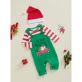 thumbnail image 3 of Okbabeha My First Christmas Baby Boy Girl Outfits Newborn Infant Letter Romper Shirt Pants Hat Christmas Overalls Set 1St Christmas Baby Clothes, 3 of 8