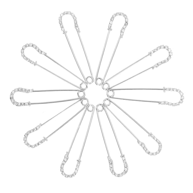 Broches De Seguridad, Elegantes Diamantes De Imitación Con Incrustaciones De 10 Pines De Seguridad Ampliamente Utilizados Para Vestidos ANGGREK No