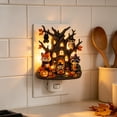 thumbnail image 6 of Halloween 2D Acrylic Plug-in Night Light with Ghost Tree House Pumpkin Design, Warm Glow Wall Night Lamp for Bedroom Entryway Indoor Halloween Home Decor, 4 Styles Available, 6 of 7