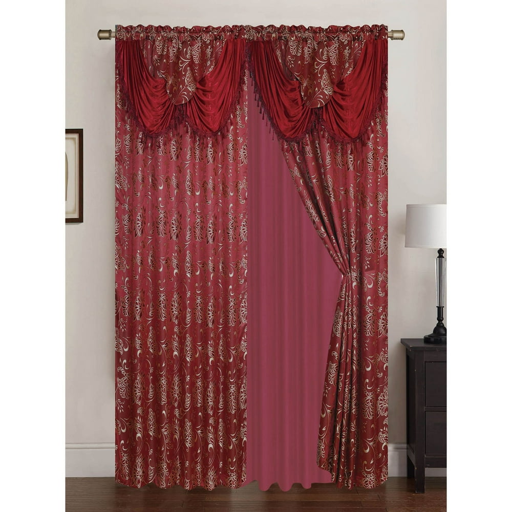 Clayton Jacquard 108 x 84 in. Double Rod Pocket Curtain Panel Pair w