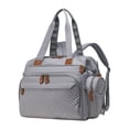 thumbnail image 1 of Bunblic Diaper Bag Backpack Travel Bag Large Capacity Wear Resistant with Shoes Compartment Pacifier Case for Clothes Trip Essentials Gray, 1 of 8