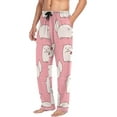 thumbnail image 5 of Pink Flower Cats Ghost Pajama Pants, Men's Lounge Pants Light with Drawstring and Pockets, Christmas New Year Birthday Father's Day Gifts, Medium, 5 of 7