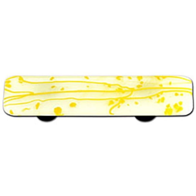 Mardi Gras Jaune avec Tirette Rectangulaire en Verre Blanc - Aluminium Post