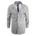 thumbnail image 4 of Mens Trench Coat Slim Fit Notched Collar Jacket Fall Winter Wool Trench Coat Men Warm Soft Overcoat Windbreaker Casual Jacket, Z03 Grey, Size M, 4 of 5