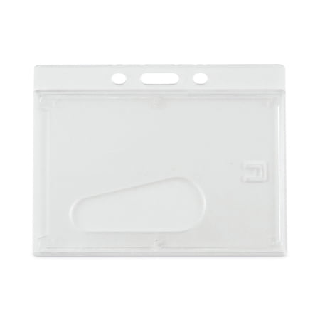 Advantus Frosted Rigid Badge Holder, 3 3/8 x 2 1/8, Clear, Horizontal, 25/BX