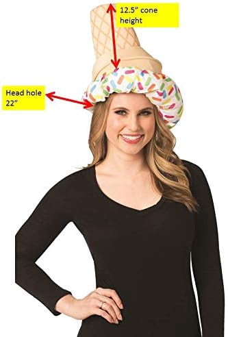 Rasta Imposta Ice Cream Cone Hat, One Size Fits Most Adults and Teens, Multicolor, Unisex