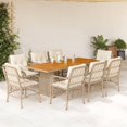 thumbnail image 1 of vidaXL 9 Piece Garden Dining Set with Cushions Beige Poly Rattan, 1 of 4