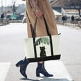 thumbnail image 4 of FORMRS Canvas Laptop Tote Bag for Women with 15.6" Computer Compartments Shoulder Handbag, Black Cat Umbrella, 4 of 7