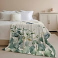 thumbnail image 2 of Throw Blanket for Couch Eucalyptus Leaf Butterfly Soft Fleece Flannel Blankets Cozy Lightweight Blanket for Home Sofa Living Room Vintage Leaf Plant Bed Throws 50" x 60", 2 of 9