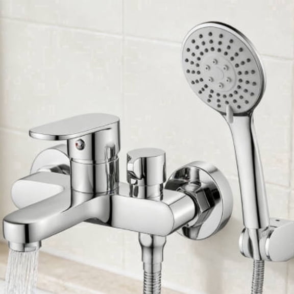 Bathtub Faucet with 3 Mode Handheld Shower, Single Handle Tub Faucet Shower Set with 4.9FT Hose & Shower Head, Wall Mounted Anti-Rust Bathtub Mixer Taps Attachment Set Suitable for Bathroom