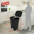 thumbnail image 4 of Glad Kitchen Trash Can, 20 Gallon Plastic Step Garbage Bin with Lid, Black, 4 of 11