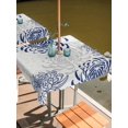 thumbnail image 6 of Navy Blue Chrysanthemum Outdoor Tablecloth with Umbrella Hole, Farmhouse Botanical Floral Modern Spillproof Waterproof Outdoor Table Cover, Patio Tablecloths for Party/Garden/Picnic, Square 54"x54", 6 of 9