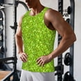 thumbnail image 5 of Cauagu Lime green glitter Print Men's Sleeveless Muscle Shirts,Tank Tops Quick Dry Workout Tank Top Gym Muscle Tee Fitness Bodybuilding T Shirt for Men-Small, 5 of 7