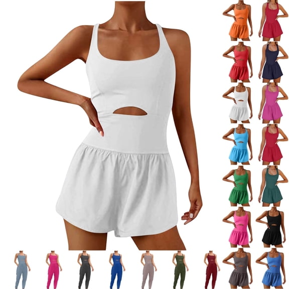 Fengactive Womens Running Onesie Workout Athletic One Piece Outfits Exercise Jumpsuits Gym Yoga Clothes