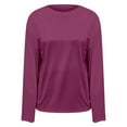 thumbnail image 5 of Womens Work Shirts Long Sleeve Tops Fashion Oversized Casual Basic Crewneck Fall Clothes for Women Tees Blouses, 5 of 6