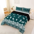thumbnail image 2 of Homewish Green Boho Queen Comforter Set,Rustic Paisley Pattern Comforter Sets Queen,Black Reversible,3pcs,1 Comforter and 2 Pillowcases, 2 of 7