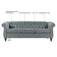 thumbnail image 5 of 3 Seater Chesterfield Faux Leather Sofa, Button Tufted Couch With Nailhead Trim Rolled Arms for Living Room Office, 5 of 16