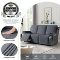 thumbnail image 3 of TAOCOCO Non-Slip Waterproof Recliner Sofa Covers, Washable Split Sofa Slipcovers for Reclining 3 Seater Couch, Recliner Sofa Cover with Side with Pockets Home Furniture Protectors,Dark Gray, 3 of 9