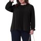 thumbnail image 1 of Blusa elegante de oficina de manga larga con puños elásticos para mujeres de tallas grandes Agnes Orinda 4X negra, 1 of 6