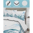 thumbnail image 4 of Quilts Twin Size Bedding Set, Turquoise Jellyfish Coastal Lightweight Quilted Comforter, Summer Beach Ocean Seaweed Soft Reversible Bedspread Coverlet with Pillow Covers for All Season, 68" x 86", 4 of 7