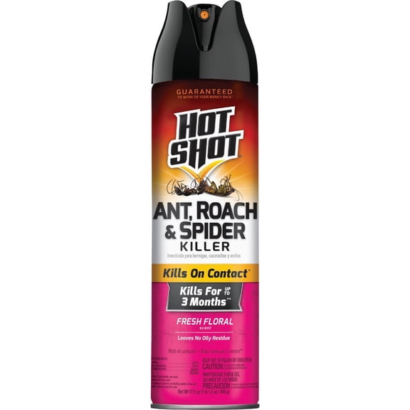 Hot Shot Fresh Floral Scent Ant & Roach Plus Germ Killer Value Pack, 17.5 Oz., 2 Count