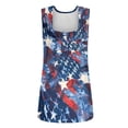 thumbnail image 4 of Wycnly 4th of July Tank Top for Women Breathable Comfy Pleated Hem Shirts Independence Day Tunic Vest Summer US Flag Print Square Neck Sleeveless Fashion Blouses Blue l, 4 of 4