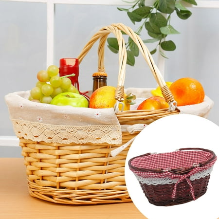 

Rattan Wicker Hand Shopping Woven Wicker Wicker Fruit Picnic Storage