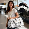 thumbnail image 3 of Garronmavis Cute Dalmatian Print Large Quilted Duffle Bag for Women, Travel Weekender Bag Overnight Gym Dance Bag with Pockets, Carry On Tote with Luggage Sleeve, 3 of 7