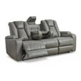 thumbnail image 5 of Ashley Furniture Faux Leather Drop Down Table Reclining Sofa, Gray, 5 of 7