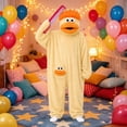 thumbnail image 2 of ZHANGDER Big Mouth Monster Onesie with Comb, Funny Cozy Hooded Plush Loungwear, No Shoes, 2 of 6