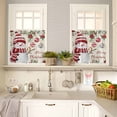 thumbnail image 4 of Merry Christmas Kitchen Curtains and Valances Set, Retro Xmas Ball Poinsettia Red Berry Bird Rod Pocket Window Valance Window Curtain Panels for Living Room Bedroom Laundry, 27.5x36in, 3 Pieces, 4 of 7
