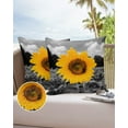 thumbnail image 6 of Farm Watercolor Sunflower Outdoor Pillow Covers Set of 2, Decorative Waterproof Throw Pillow Case, Abstract Grey and Yellow Cotton Linen Soft Cozy Cushion Pillowcases, 6 of 6