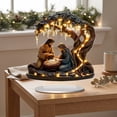 thumbnail image 6 of 2D Acrylic Nativity Scene Holy Family Figurine with Illuminated Tree and Warm Light Effect for Christmas indoor Tabletop Display 8 inch, 6 of 6