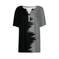 thumbnail image 4 of ALLLIST Henley Tops for Women Short Sleeve Summer T-Shirts Gray Casual Color Block Shirts Tops for Ladies, 4 of 5
