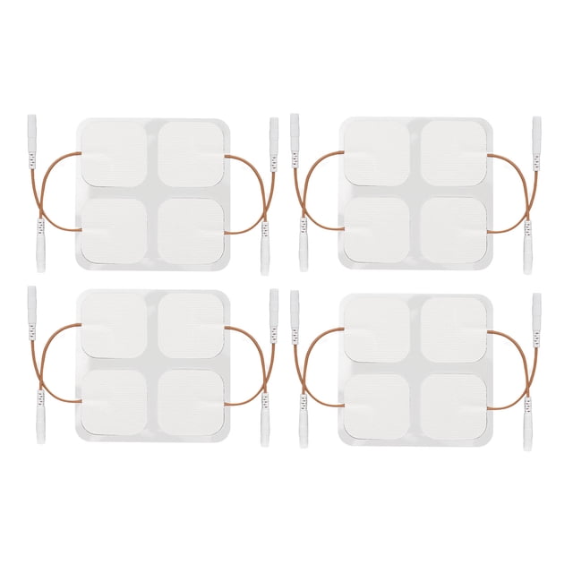 16 parches de electrodos autoadhesivos reutilizables de repuesto cuadrados para máquina TENS de 1,6 pulgadas y 2,5 mm (0,1 pulgadas)