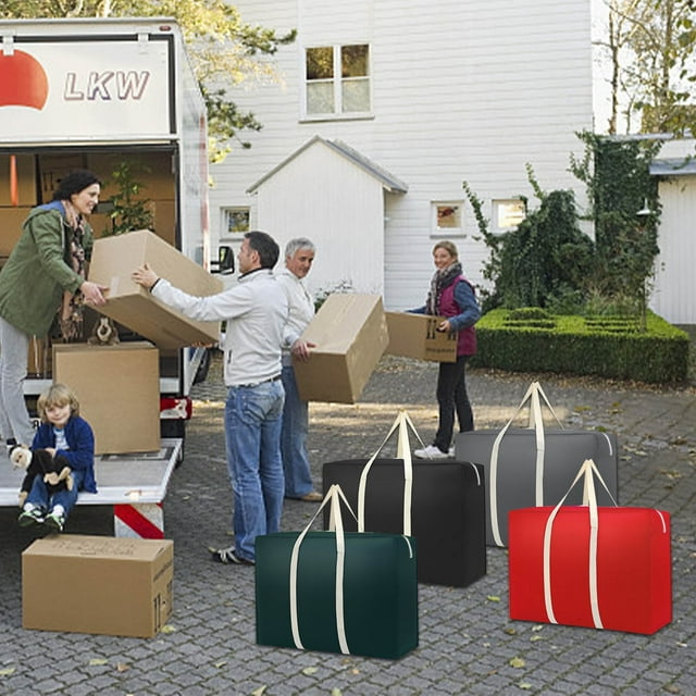 Xihbxyly Bolsa de Almacenamiento Grande, Diseño Plegable, Resistente Organizador de Equipaje, Ventana Transparente, Ahorra Espacio, Versátil, para Mudanzas, Dormitorios, Camping, Tamaño 1 Unidad.
