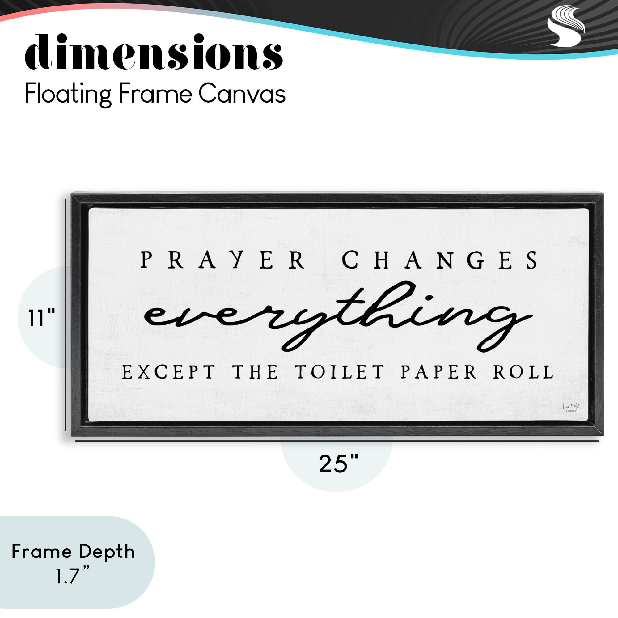Stupell Industries Funny Prayer Changes Everything Black Framed Floater Canvas Wall Art, design by Lux + Me Designs