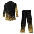 thumbnail image 5 of Xoenoiee Golden Polka Point Print Boys' 2-Piece Slim Fit Suit Set Formal Blazer Dress Pants with Adjustable Waist for Wedding, Ring Bearer, School, Party, Size 9-10 Years, 5 of 7