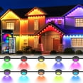 thumbnail image 1 of Cadena de luces LED impermeables Geodurn para exteriores, 150 pies, 1 of 8