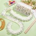 thumbnail image 4 of 1Set 5 Yards 2 Inch Beige Ruffle Lace Trim Double-Layer Gathered Ruffled Ribbon Black Matching Trimming Pleated Lace Edge Trim for DIY Headwear Collar Sewing Dress Wedding Decoration, 4 of 9