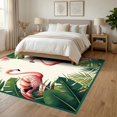 thumbnail image 3 of ODIKA 6'x9' Ultra-Soft Area Rug, Leaves Symmetrical Banana Frond Botanical Border Jungle Motif None Washable, Bare feet friendly, Silk-Touch for Guest Room, Bedroom, 3 of 7